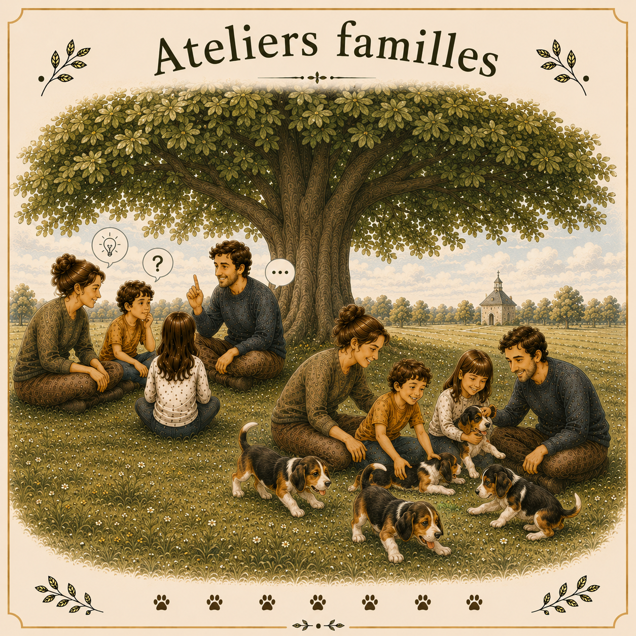ATELIERS AUTOUR des CHIOTS ou SOUS L'ARBRE À IDÉES, familles à vous de choisir !
